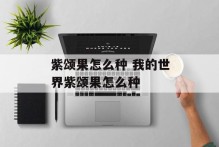 紫颂果怎么种 我的世界紫颂果怎么种