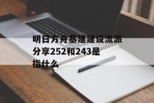 明日方舟基建建设流派分享252和243是指什么