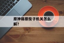 原神藤原俊子机关怎么解？