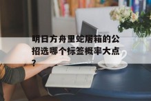 明日方舟里蛇屠箱的公招选哪个标签概率大点？