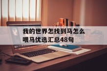 我的世界怎找到马怎么喂马优选汇总48句