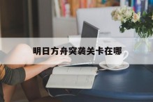 明日方舟突袭关卡在哪
