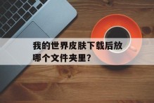 我的世界皮肤下载后放哪个文件夹里？