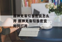原神无妄引咎密宫怎么开 原神无妄引咎密宫如何打开