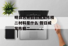 明日方舟假日威龙陈精二材料是什么 假日威龙陈精二