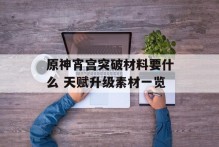 原神宵宫突破材料要什么 天赋升级素材一览