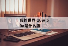 我的世界 16w 50a是什么版