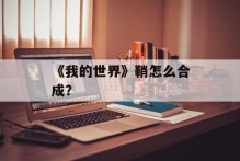 《我的世界》鞘怎么合成？