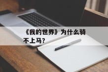 《我的世界》为什么骑不上马？