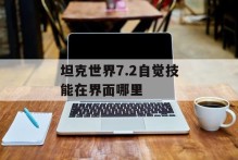 坦克世界7.2自觉技能在界面哪里