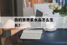 我的世界紫水晶怎么生长？