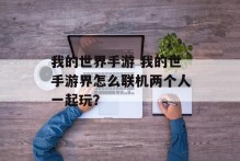 我的世界手游 我的世手游界怎么联机两个人一起玩？