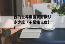我的世界里面视野默认多少度（不是能见度）？