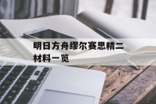 明日方舟缪尔赛思精二材料一览