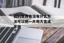 我的世界有没有什么方法可以把一片地方变成平地