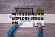 明日方舟泥岩满信赖档案资料公开！泥岩档案资料