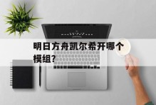 明日方舟凯尔希开哪个模组？